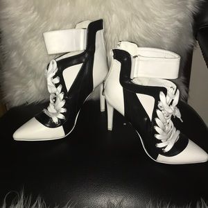 Black and White booties with laces